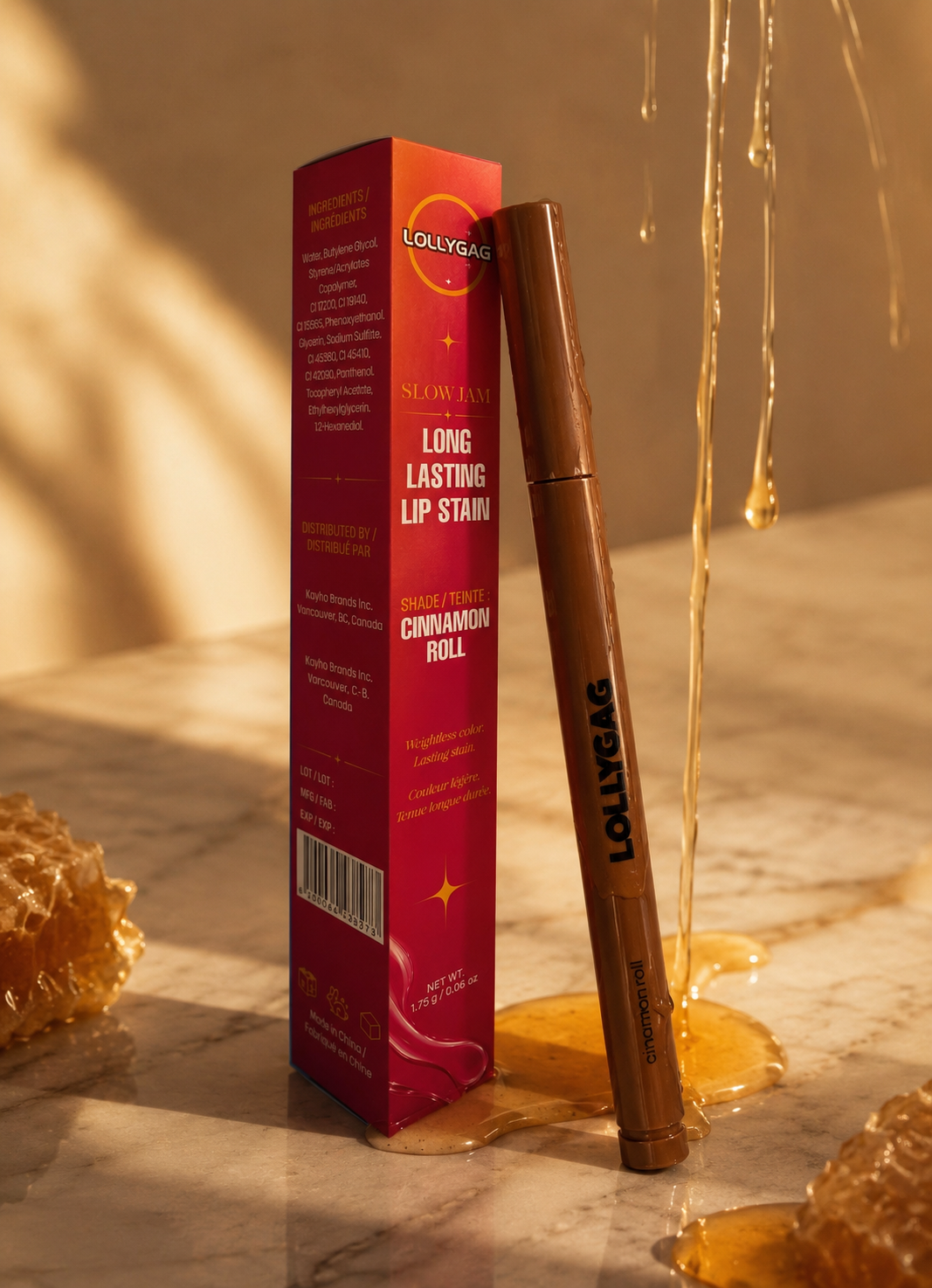 Cinnamon Roll long-lasting lipstain with honey drip